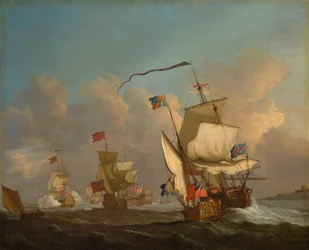 A Royal Yacht with a Fleet Getting Under Way in a Breeze