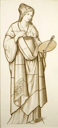 Muse of Painting (Cartoon for Stained Glass, c.1890)