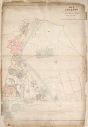 Plan of Lucknow, plotted from a survey made in 1856, by Lieut. Moorsom, 52nd. Lt. Infantry. (Presented by Captain Moorsom, C.E.)