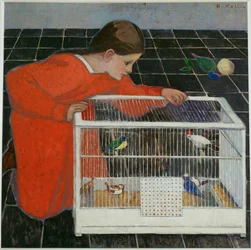 Silvia Koller with Bird-Cage