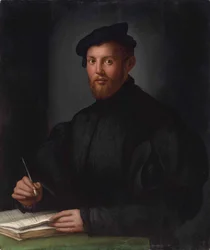 Portrait of a Young Man in Black with a Book