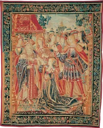The Story of Troy. Cassandra intercedes before Priam to obtain a Pardon for Paris