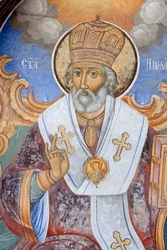 Fresco at Church of Nativity of Virgin, Rila Monastery, Bulgaria