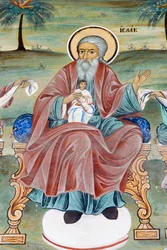Bulgaria, Rila Monastery, fresco at church of Nativity of Virgin