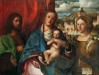 The Virgin and Child with Saints John the Baptist, Catherine of Alexandria and Donator
