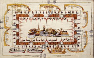 Cloth with View of the Mandalay Palace