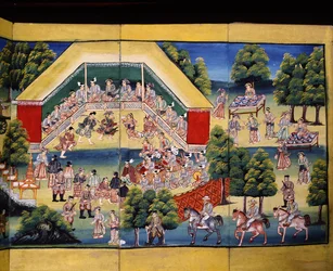Merit Making Scene, Page from a Manuscript