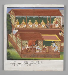 Monks with bowls, Scenes from the Life of Buddha