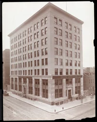 Exterior View of the Parke, Davis and Co. Building, Hudson and Vestry Streets, New York
