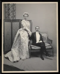 Portrait of an unidentified man and woman at the James Hazen Hyde Ball, New York, January 31, 1905