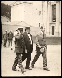 President William Howard Taft with Professor Arthur Twining Hadley of Yale University and Another Man, 1900-20