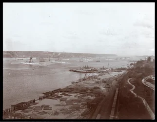View of U.S. Warships in the Hudson River During Prince Louis of Battenberg