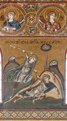 Abel is killed by Cain, Byzantine mosaic, Old Testament Cycle-Earthly Paradise, XII-XIII century