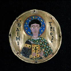 Bust of St. Demetrius, Enamel, Byzantium
