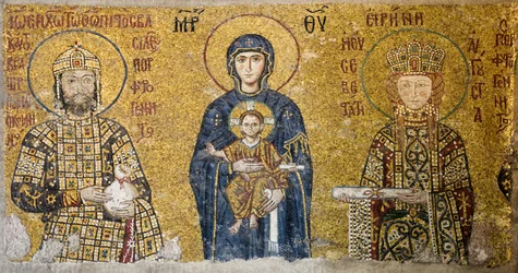 Comnenus Mosaic Depicting Madonna and Child, Hagia Sophia, Turkey