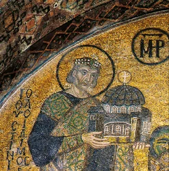 Emperor Justinian Presenting Hagia Sophia to the Virgin and Child