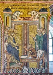 Jesus Healing the Paralytic, Byzantine Mosaic, Episodes from the Life of Christ, XII-XIII Centuries