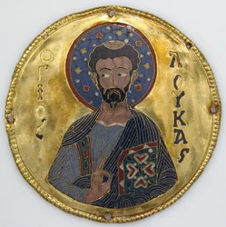 Medallion with Saint Luke from an Icon Frame, c.1100
