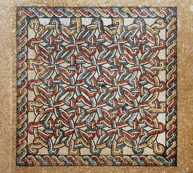Mosaic Floor from the Bema Area in the Early Byzantine Church in Shiloh, West Bank, 380-420 AD