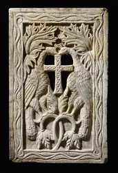 Panel with Two Peacocks, 501-700