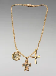 Chain with Pendant and Two Crosses, early 500s