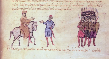 The Byzantine Army Putting to Flight the Bulgarians of the Tzar Krum, from the Madrid Skylitzes