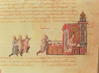 The Byzantine Emperor Romanus III Argyrus (c.968-1034) Gives Audience to Emir Ben Zarah, from the Madrid Skylitzes