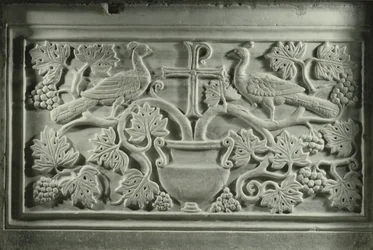 Peacocks and vines