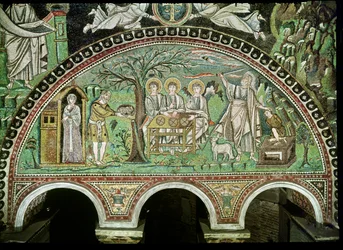 The Hospitality of Abraham and the Sacrifice of Isaac, 6th century