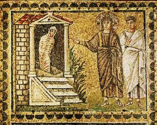 The Raising of Lazarus from the Dead, Jesus and an Apostle