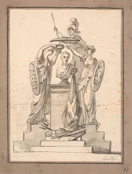 A Bust (Fr. VI?) Crowned by Three Women with Coats of Arms