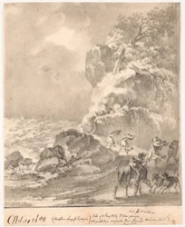 Rocky Coast with Figures in a Storm