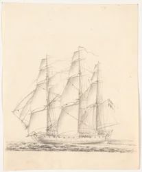 Warship Under Full Sail