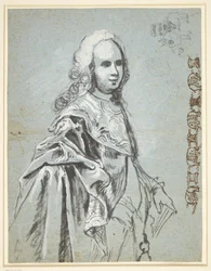 Study for a Portrait, Probably of A. G. Moltke; Study for the Elephant Order Chain on the Right