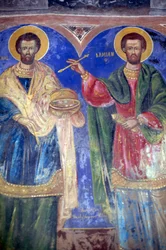 Saints Cosmas and Damian, Monastery of Megalo Sotiris, Symi island, Greece