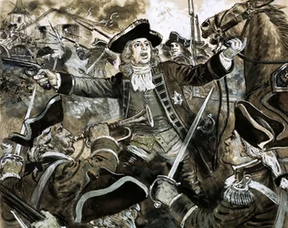 King George the Second on the battlefield at Dettingen