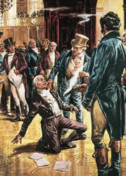 Spencer Perceval Being Assassinated by John Bellingham in the House of Commons