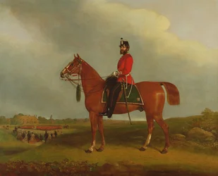 An Officer of the Bedford Light Infantry Militia Mounted on a Charger