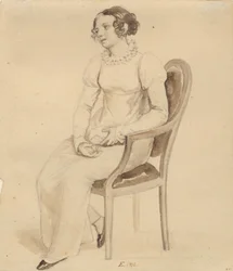 A Lady Sitting in an Armchair, Facing the Window