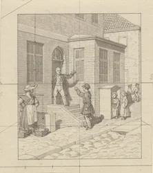 Linear Perspective Applied to Painting - Plate VII, 2 - Quarrel on the Street Steps