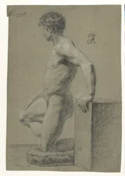 Male Kneeling Model Figure, Profile to the Left