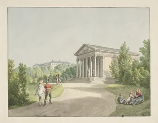 View from Frederiksberg Garden by the Palace and the Temple of Apollo