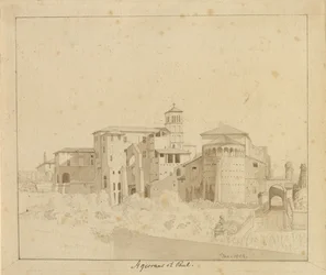 SS. Giovanni e Paolo seen from Piazza S. Gregorio, Rome