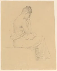 Seated Female Model Seen from the Back