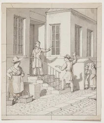 Quarrel on the Street Stairs. Preliminary Study for 