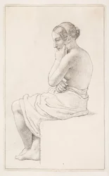 Study of a Seated Half-Naked Woman