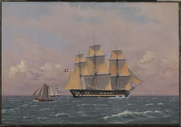 The 84-Gun Danish Warship "Dronning Marie" in the Sound