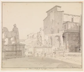 View of the Campidoglio and Santa Maria in Aracoeli, Rome