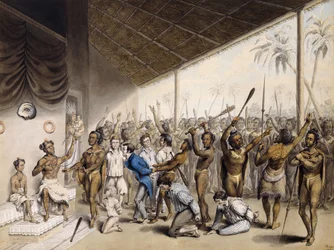 A Native Chief Ordering Europeans to be Put to Death