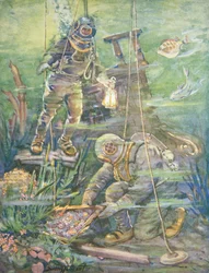 Deep Sea Divers find Sunken Treasure, c.1890s